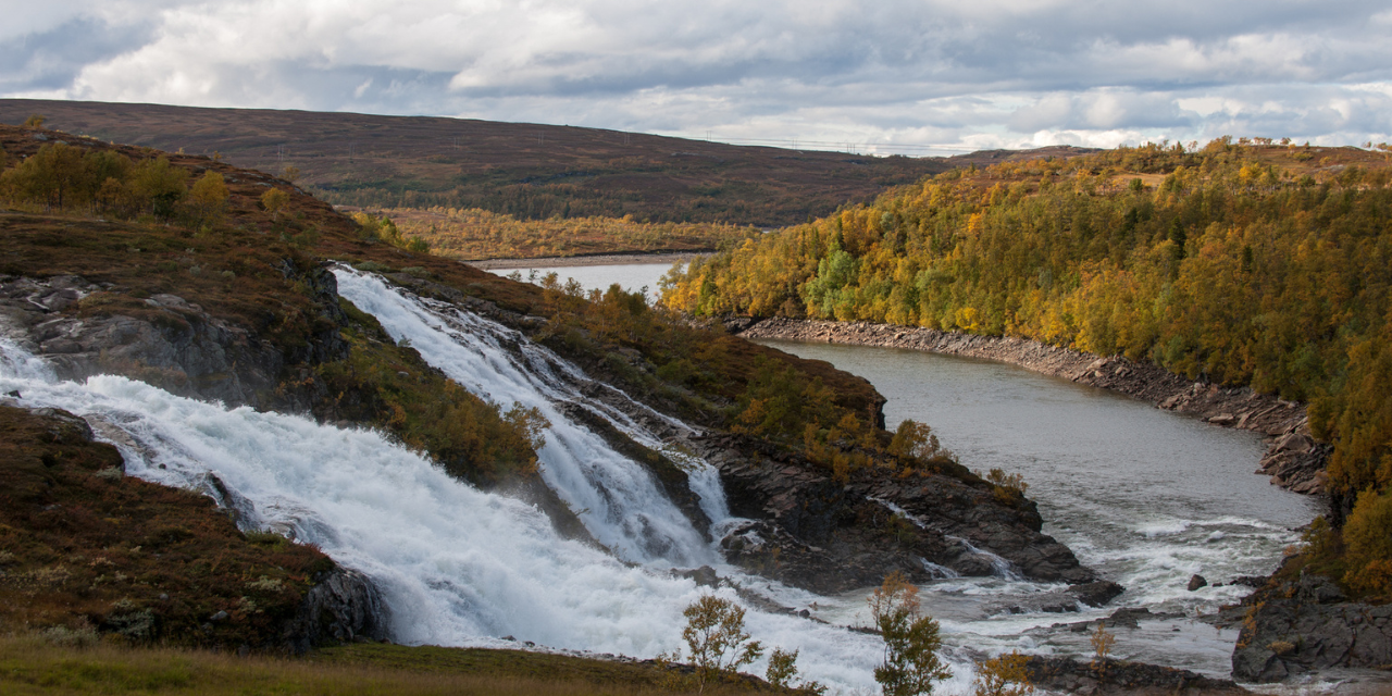 Waterfall coming out of the Nesjø dam 
